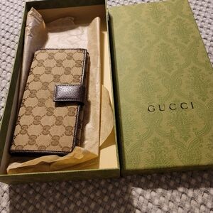 Gucci Beige/Brown GG Canvas and Leather Continental Wallet